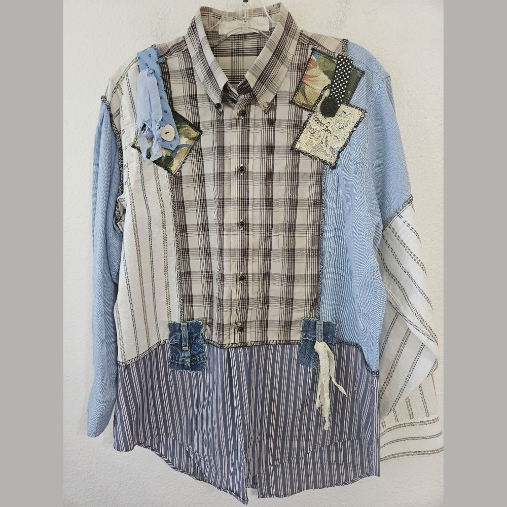 Bonnie Harris Design Patchwork Boho Embellished U… - image 1